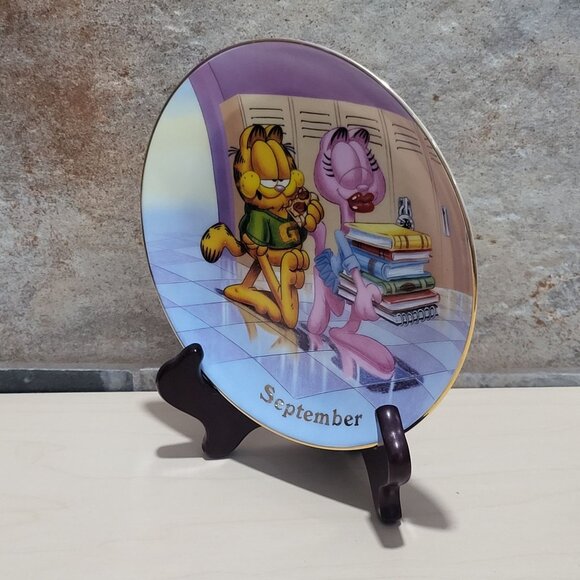 Garfield Calendar September Plate Jim Davis Plate No A 1444 Danbury Mint - Picture 10 of 14